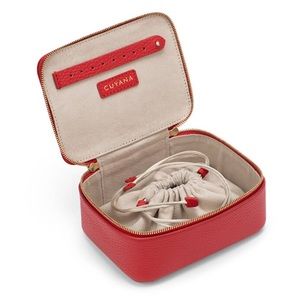 Cuyana Red Leather Jewelry Case